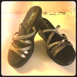 Sketchers Cali-Rumbler wedges-Pewter